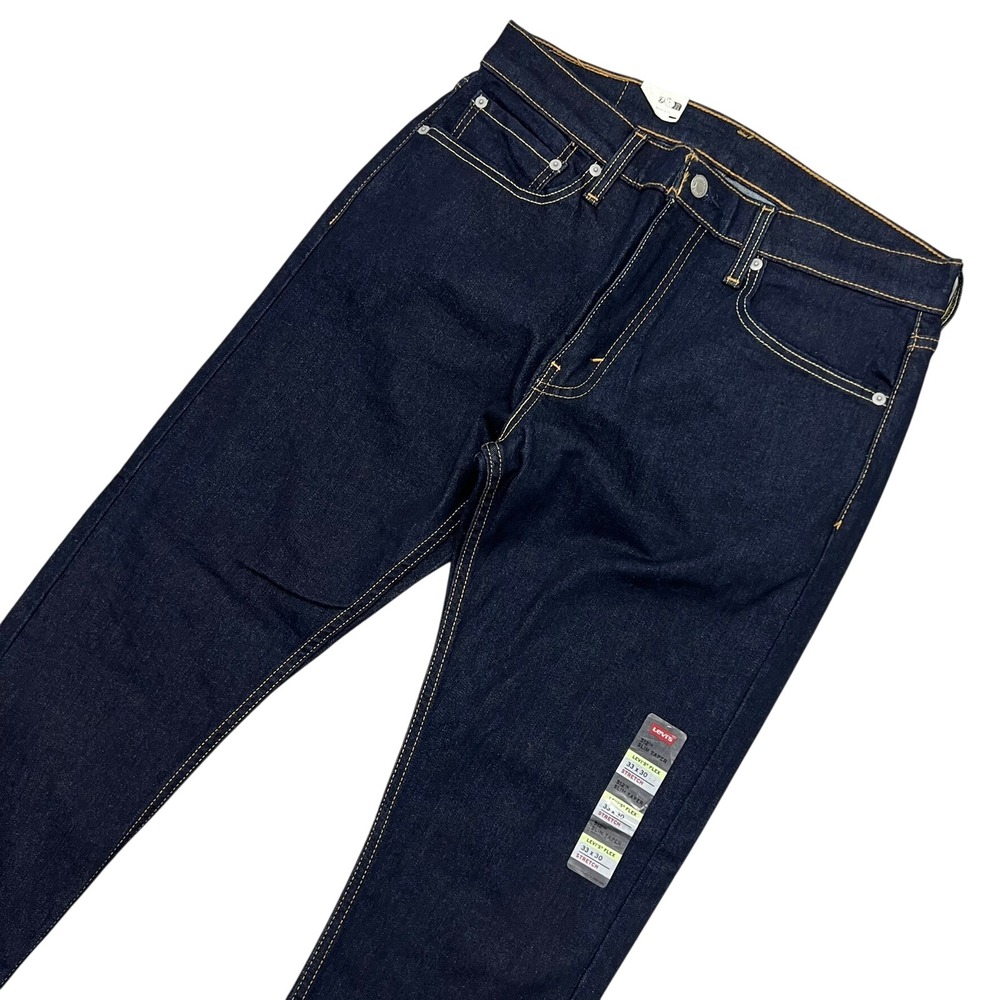 NEW Levis 512 Slim Taper Mens Jeans 33x30‎ Dark Indigo Blue Stretch Casual Zip